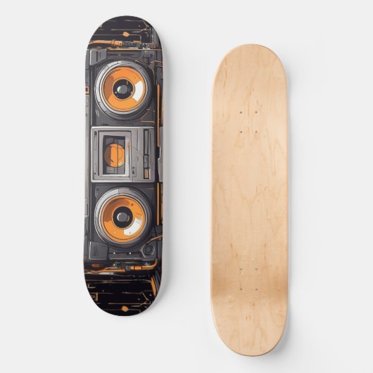Groove On the Move: Retro Boombox Skateboard (Voorkant)