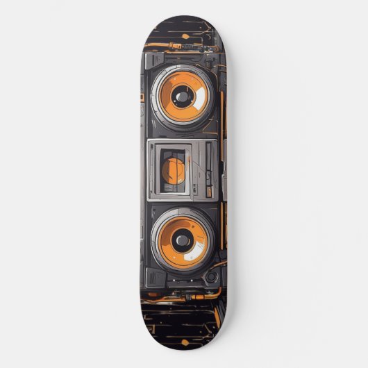 Groove On the Move: Retro Boombox Skateboard (Voorkant)