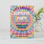 Groove Tie Dye Invitation de fête d'anniversaire (Debout devant)