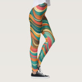 Groove Waves 70s Psychedelic Line Pattern Leggings (Rechts)
