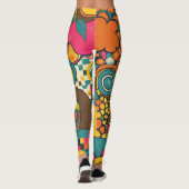 Groove Waves 70s Psychedelic Line Pattern Leggings (Achterkant)