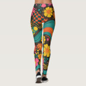Groove Waves 70s Psychedelic Line Pattern Leggings (Achterkant)