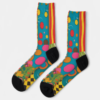 Groove Waves 70s Psychedelic Line Pattern Sokken