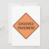 Grooved Pavement Road Sign Kaart (Voorkant)