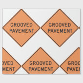 Grooved Pavement Road Sign Wrapping Paper Cadeaupapier (Vlak)