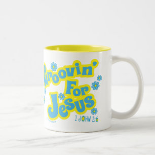 Groovin' voor Jesus Retro Style Christelijk Tweekleurige Koffiemok