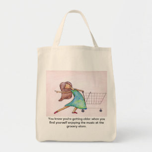 Grooving in de Grocery Bag Tote Bag