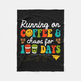 Groovy 100 dagen koffie en chaos leraar 100 da fleece deken