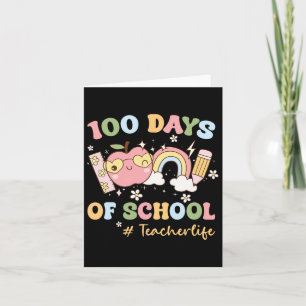 Groovy 100 dagen School Teacher Lifes Studenten Re Kaart