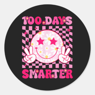Groovy 100 Dagen Slimmer Roze Lachgezicht Tiener M Ronde Sticker