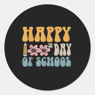 Groovy 100ste Dag van de School Docenten Student H Ronde Sticker