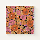 Groovy 1960s Hippie Flower Power Monogram Notitieboek (Achterkant)