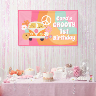 Groovy 1e verjaardag spandoek