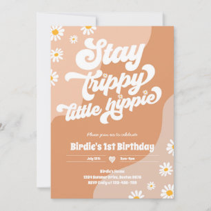 Groovy 1e verjaardag Verblijf Trippy Little Hippie Kaart