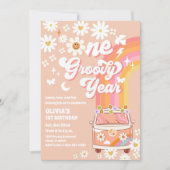 Groovy 1st Birthday Invitation (Devant)