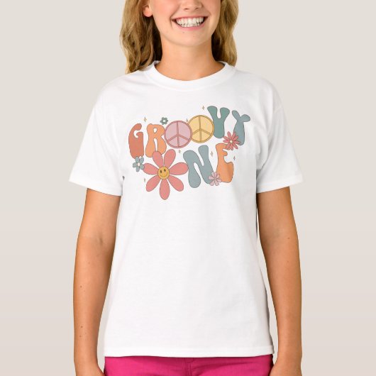 Groovy 1st Birthday Shirt, Groovy One Birthday T-shirt (Voorkant)