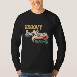 Groovy 2e klas leraar Retro terug naar school weds T-shirt