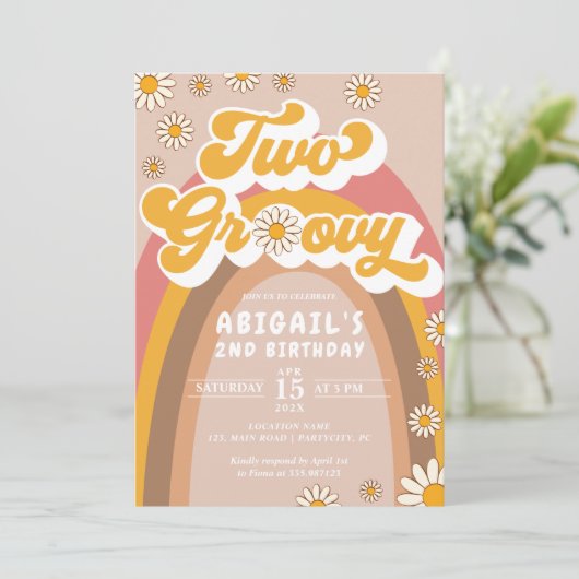 Groovy 2e uitnodiging (Staand voorkant)