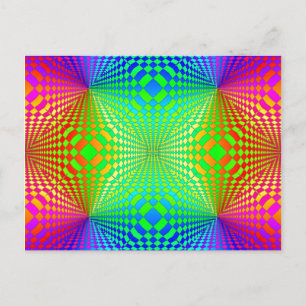 Groovy 3-D Retro Patroon Briefkaart