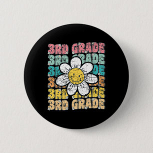 Groovy 3e klas terug naar school eerste dag van de ronde button 5,7 cm