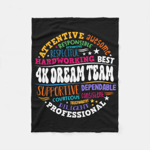 Groovy 4k droomteam leraar kleuterschool kinderen fleece deken