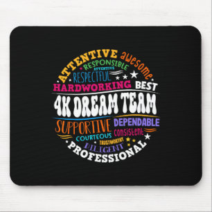 Groovy 4k droomteam leraar kleuterschool kinderen muismat