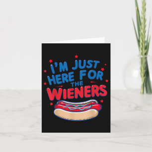 Groovy 4th of July Hot- Dog Ik ben hier alleen voo Kaart