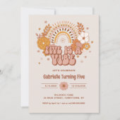 Groovy 5th Birthday Invitation Kaart (Voorkant)