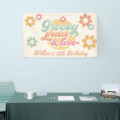 Groovy 60's '70' bloemen op zaterdag spandoek (Beurs)