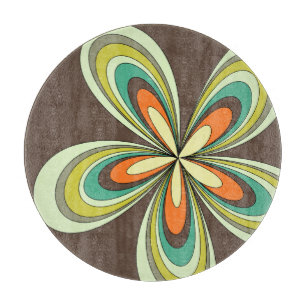 Groovy 60s 70j Hippie Bloem Bruine Retro Madeliefj Snijplank
