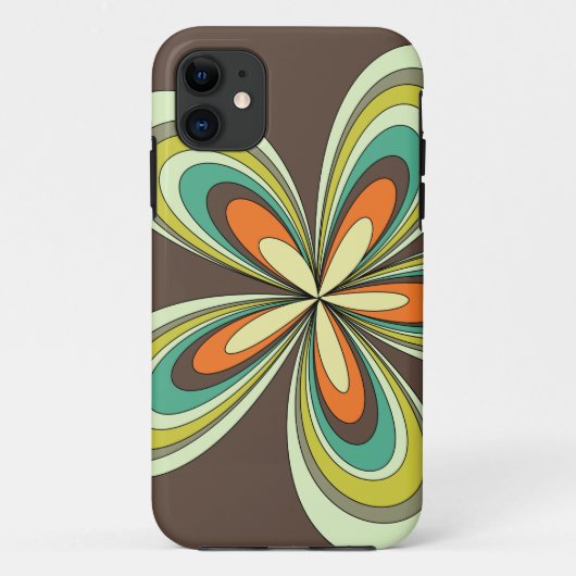 Groovy 60s 70j Hippie Bloem Bruine Retro Margriet Case-Mate iPhone Case (Achterkant)