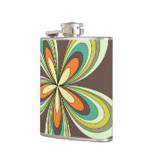 Groovy 60s 70s Hippie Bloem Bruin Retro Daisy Heupfles (Links)