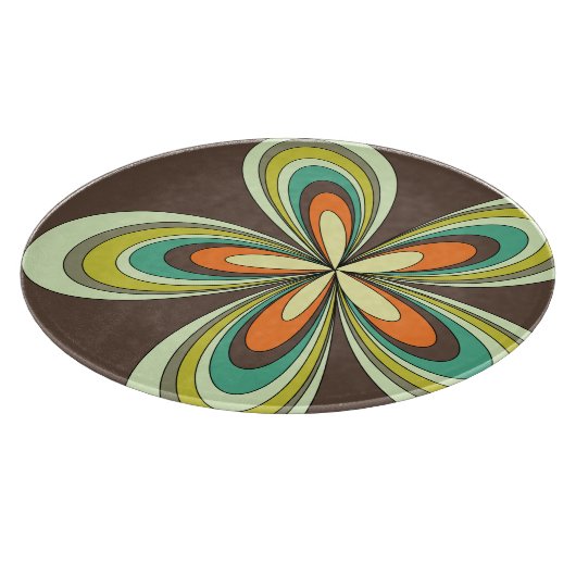 Groovy 60s 70s Hippie Bloem Bruin Retro Daisy Snijplank (Hoek)