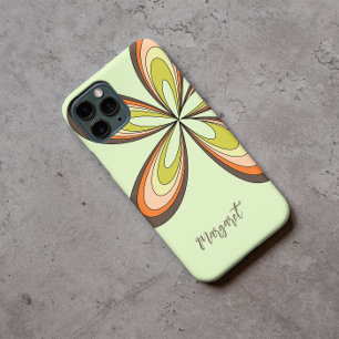 Groovy 60s 70s Hippie Flower Limoen Retro Daisy Na iPhone 11 Hoesje