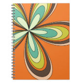 Groovy 60s 70s Hippie Flower Sinaasappel Retro Dai Notitieboek (Voorkant)