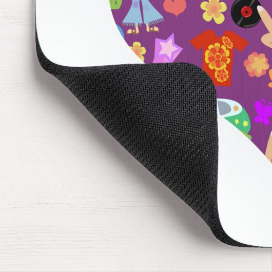 Groovy 60s Paarse liefde Muismat (Hoek)