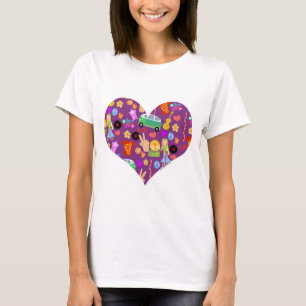 Groovy 60's Paarse liefde T-shirt