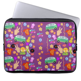 Groovy 60's Paarse patroon Laptop Sleeve