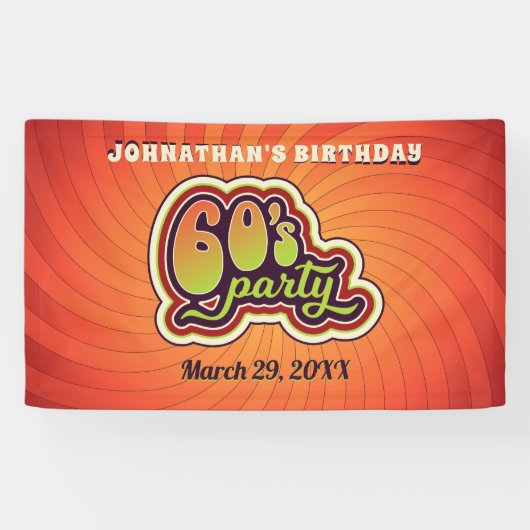 Groovy 60's party banner (Horizontaal)