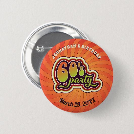 Groovy 60's Party Button (Voorkant /achterkant)