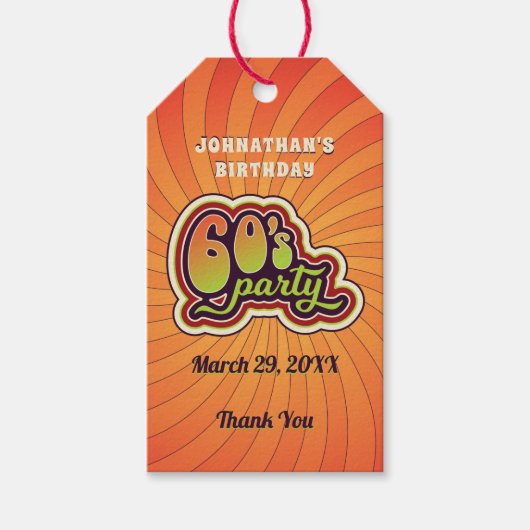 Groovy 60's Party Gift Label Cadeaulabel (Voorkant)
