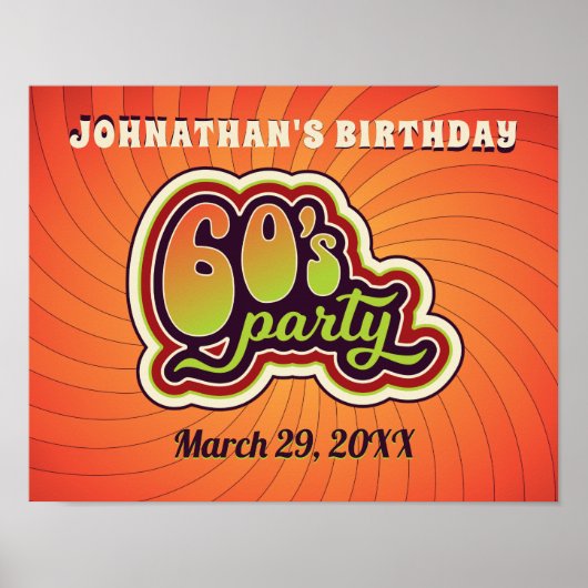 Groovy 60's Party Poster (Voorkant)