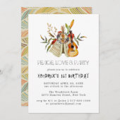 Groovy 60s Themed Birthday Party Boho Invitation (Voorkant / Achterkant)