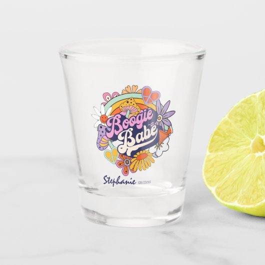 Groovy 70s Bachelorette Boogie Babe ID929 Shot Glas (Voorkant)