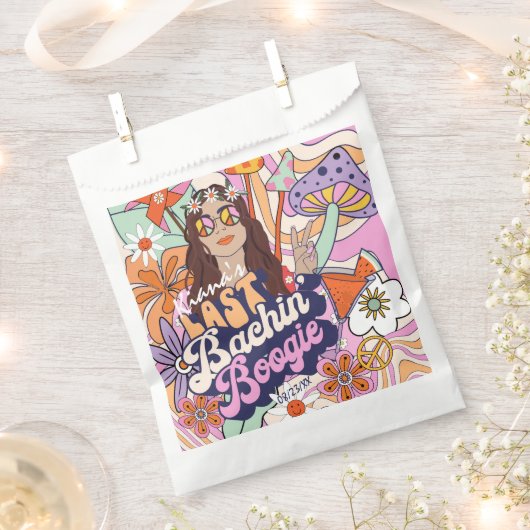 Groovy 70s Bachelorette Last Bachin' Boogie ID929 Bedankzakje (Geknipt)