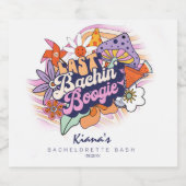 Groovy 70s Bachelorette Last Bachin' Boogie ID929 Sparkling Wijnetiket (Enkel label)