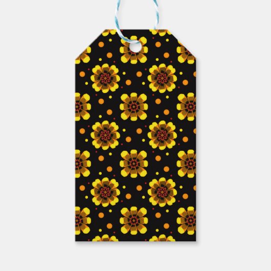 Groovy 70s Daisy Flower Power Pattern Cadeaulabel (Voorkant)