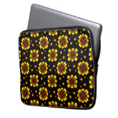 Groovy 70s Daisy Flower Power Pattern Laptop Sleeve (Voorkant Links)
