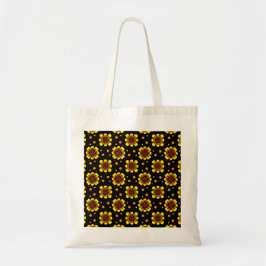 Groovy 70s Daisy Flower Power Pattern Tote Bag