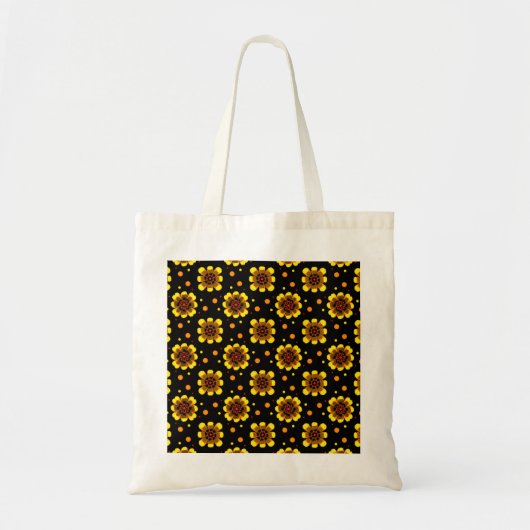 Groovy 70s Daisy Flower Power Pattern Tote Bag (Voorkant)